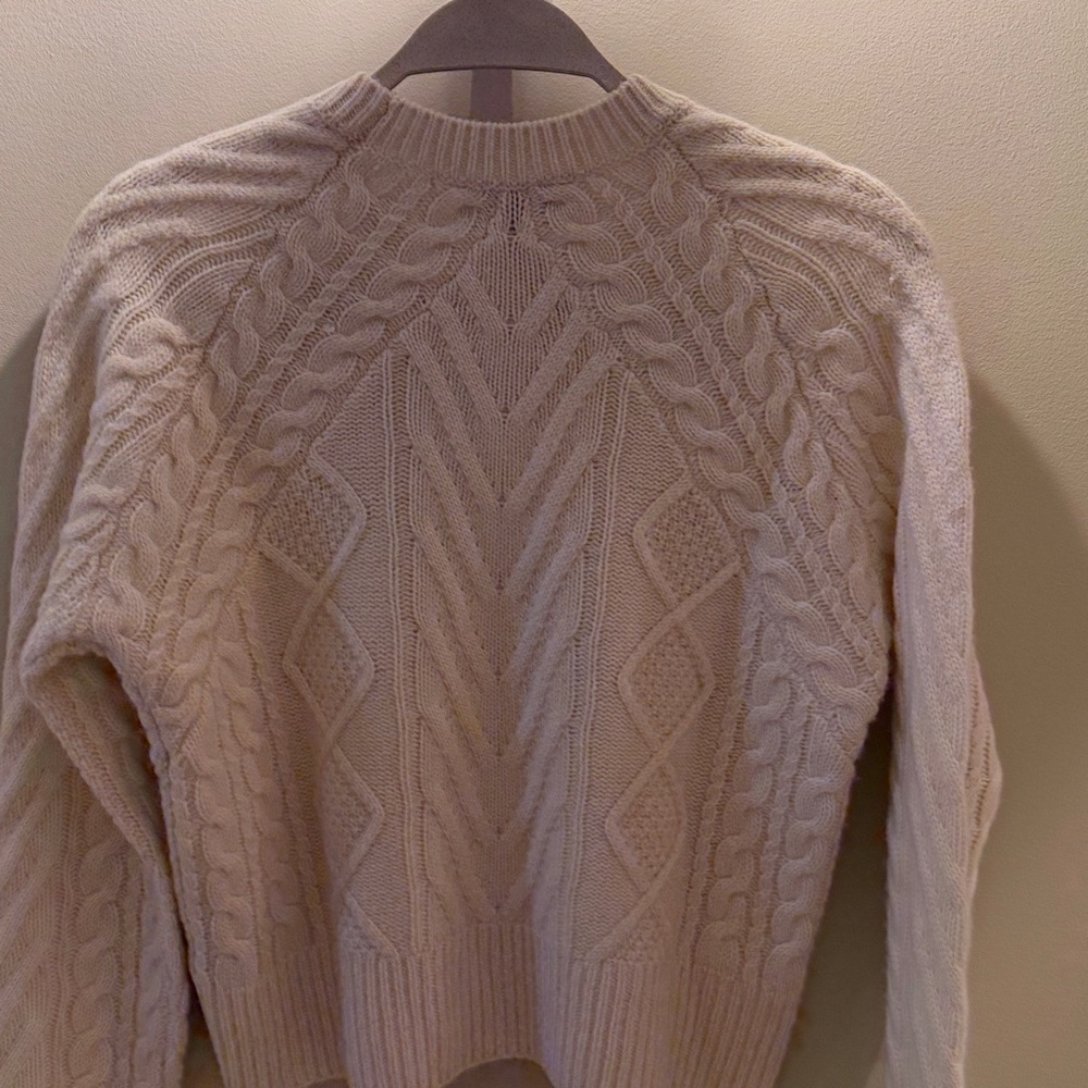 Rag & Bone Cashmere Cream Cropped Sweater - Picture 4 of 5